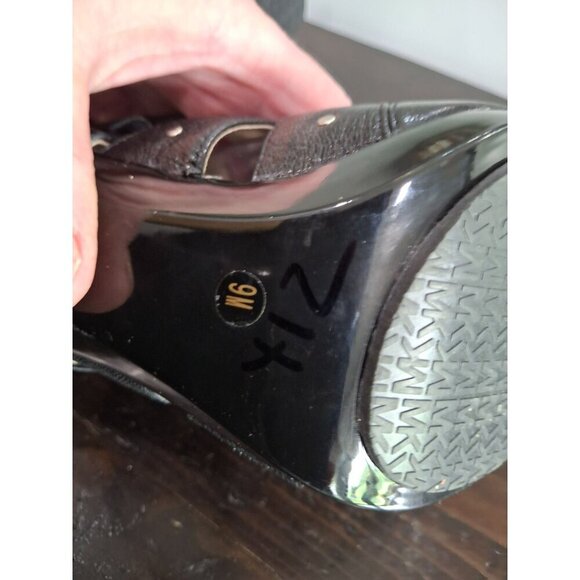 NWOB Michael Kors Studded Black Leather Strappy Stiletto Heels/Sz. 9M - Picture 8 of 11